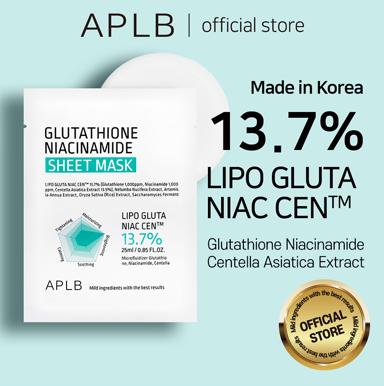 [APLB] GLUTATHIONE NIACINAMIDE SHEET MASK 10 PCS