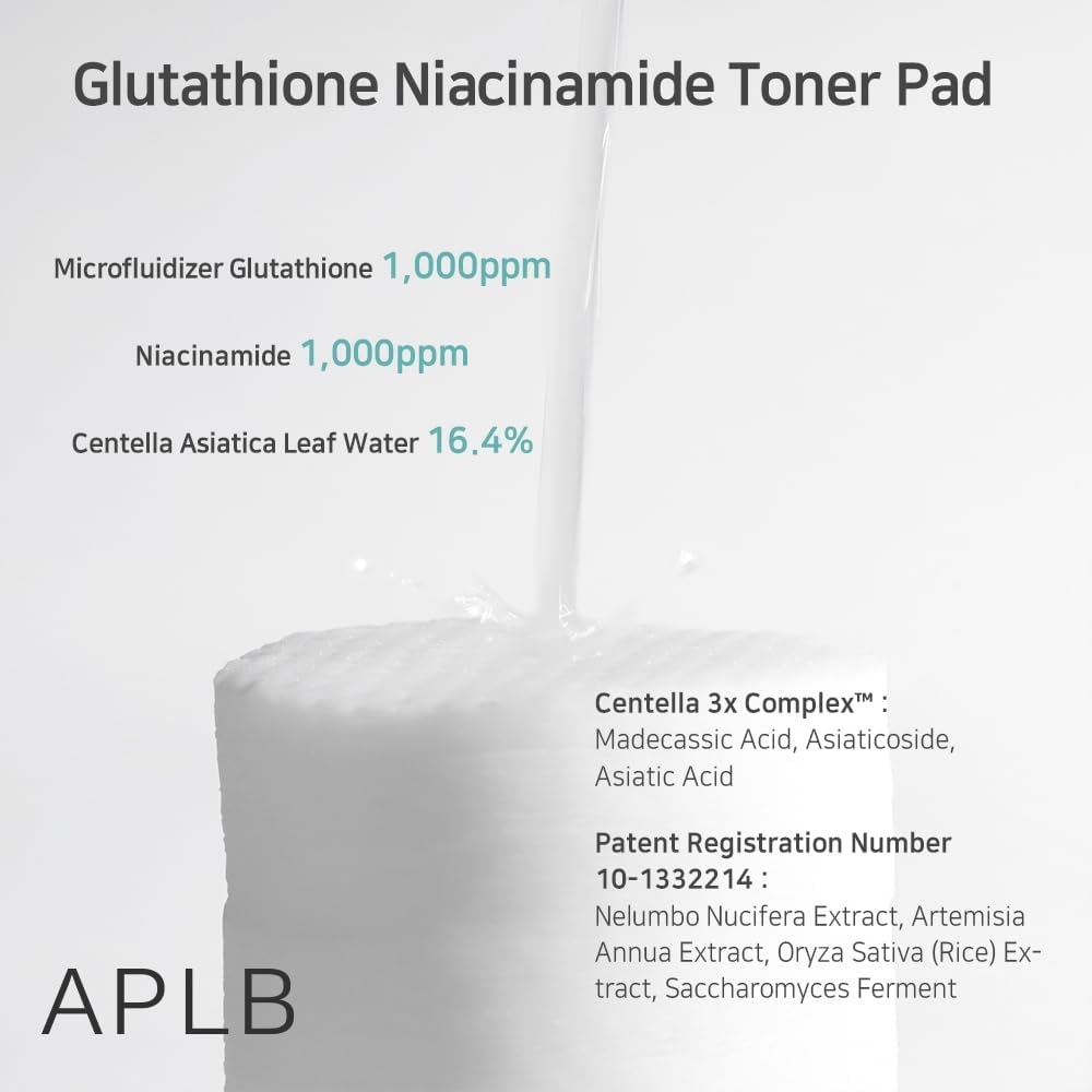 [APLB] GLUTATHIONE NIACINAMIDE TONER PAD 100ml / 60 pads