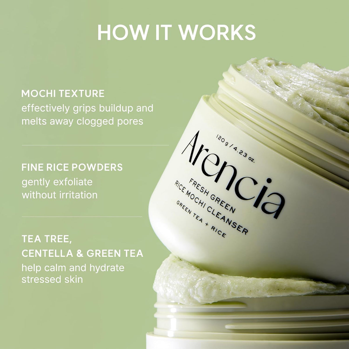 Arencia Fresh Green Rice Mochi Cleanser (120g)