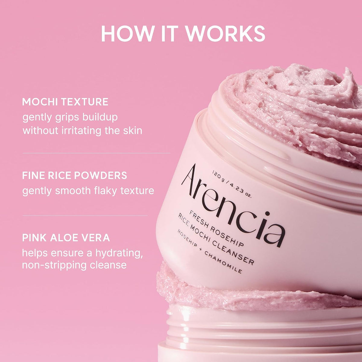 Arencia Fresh Rosehip Rice Mochi Cleanser (120g)