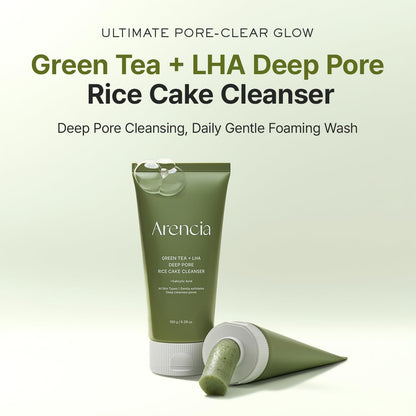 Arencia Green Tea + LHA Deep Pore Rice Cake Cleanser (150g)