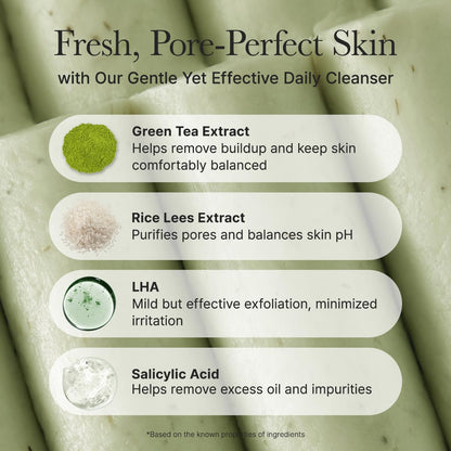 Arencia Green Tea + LHA Deep Pore Rice Cake Cleanser (150g)