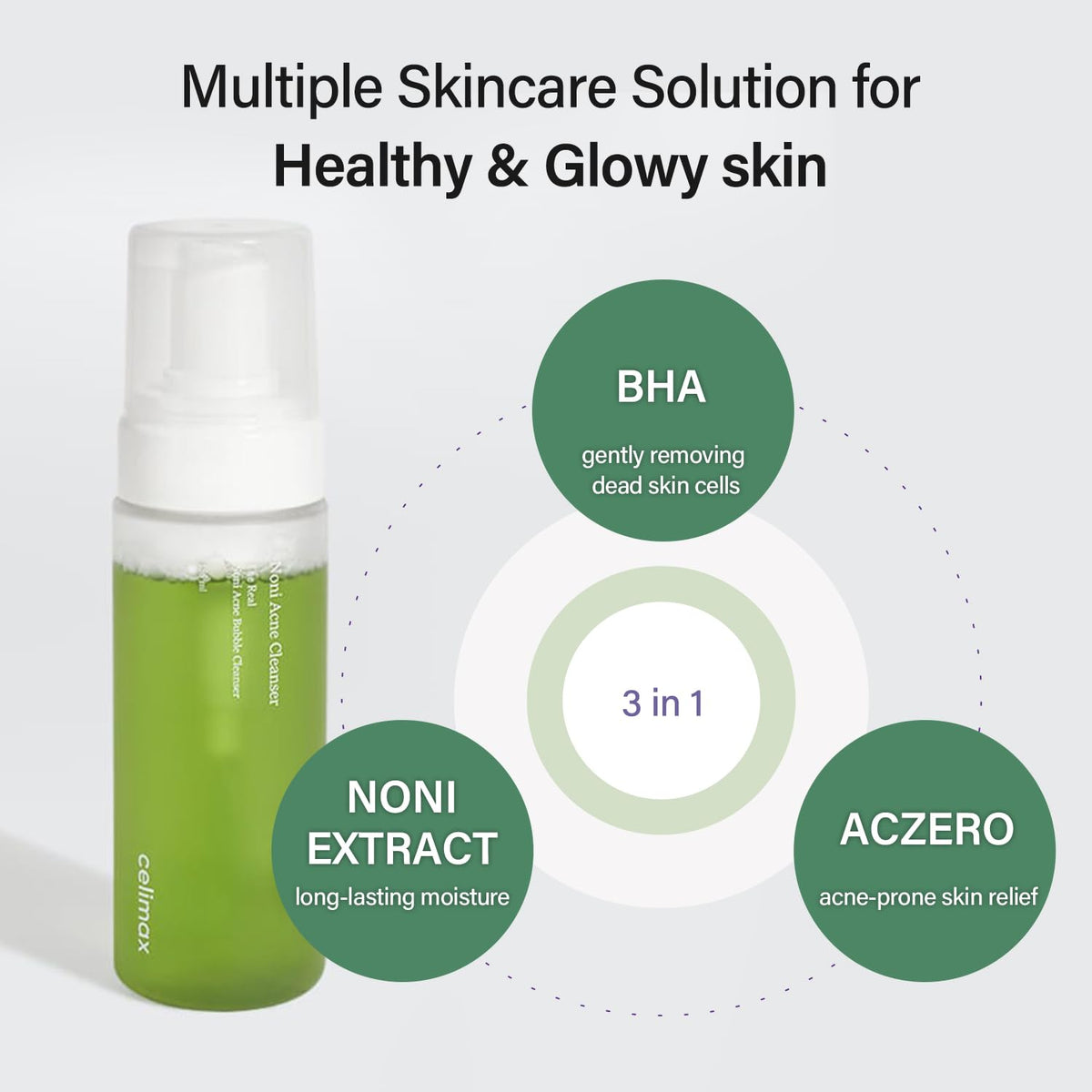 [CELIMAX] THE REAL NONI ACNE BUBBLE CLEANSER 155ML