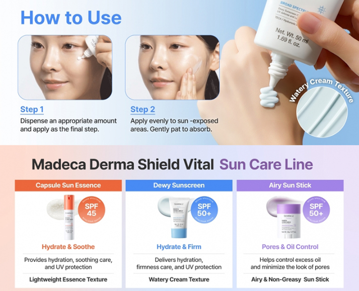 [Centellian24] Madeca Derma Shield Vital Dewy Sun Cream (OTC) 50ml
