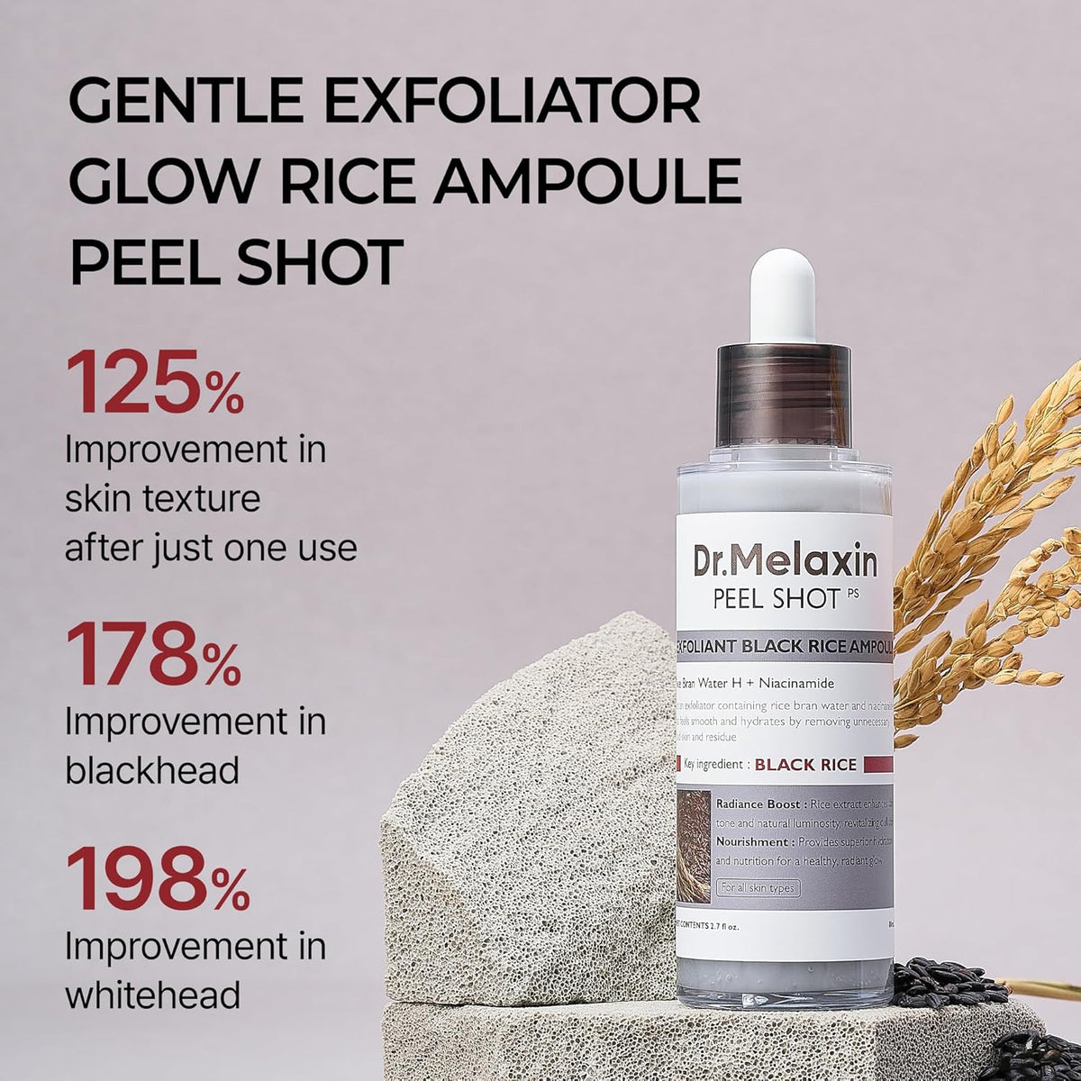 [Dr.Melaxin] Dr.Melaxin Peel Shot Exfoliant Black Rice Ampoule 80ml