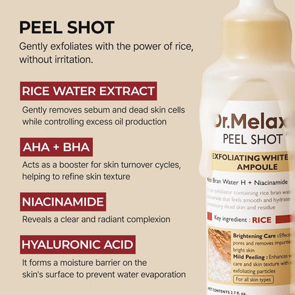 [Dr.Melaxin] Dr.Melaxin Peel Shot Exfoliating White Rice Ampoule 80ml