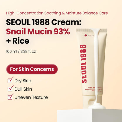 [KSECRET] SEOUL 1988 Cream: Snail Mucin 93% + Rice 100g