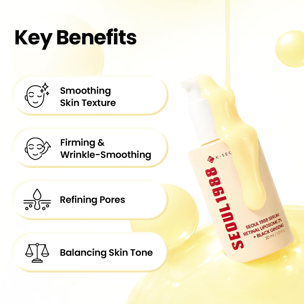 [KSECRET] SEOUL 1988 Serum: Retinal Liposome 2% + Black Ginseng 30g