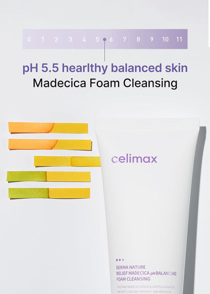 [CELIMAX] DERMA NATURE RELIEF MADECICA PH BALANCING FOAM CLEANSING 150ML